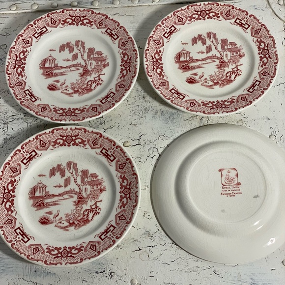 4 Royal Swan English Canton 71/8” Bread Plates - Picture 9 of 10